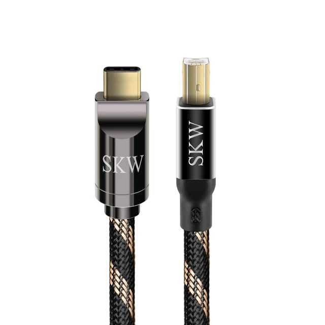 Alt view image 6 of 10 - SKW Audiophiles USB Printer Cable Type C/USB C to USB B High Speed DAC Decoder Cable 6.5ft/2M