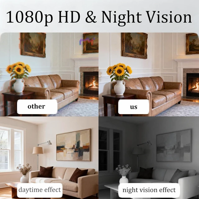 Alt view image 8 of 12 - Tuvilo Wireless Camera 1080p HD Home Security Camera with 30-Day Battery Life, Night Vision, Ideal for Baby/Pet/Dog Monitoring