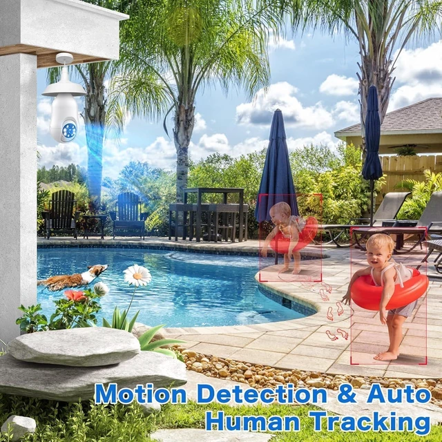 Alt view image 14 of 14 - Light Bulb Security Camera 2 Pack, 5g/2.4ghz Lightbulb Security Cameras Wireless Outdoor EseeCloud, 2K 360 Front Porch Cam Screw in Light Socket Motion Sensor Color Night Vision 2-Way Audio