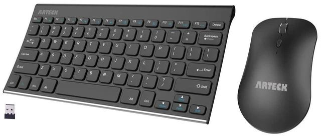 Alt view image 8 of 14 - 2.4G Wireless Keyboard and Mouse Combo Ultra Compact Slim Stainless Full Size Keyboard and Ergonomic Mouse for Computer/Desktop/PC/Laptop and Windows 10/8/7 Build in Rechargeable Battery