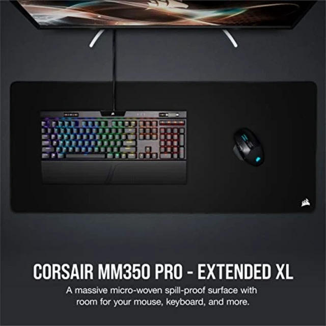 Alt view image 9 of 14 - MM350 PRO Extended XL Premium Spill-Proof Cloth Gaming Mouse Pad 36.6 Width x 15.7 Height Surface Black