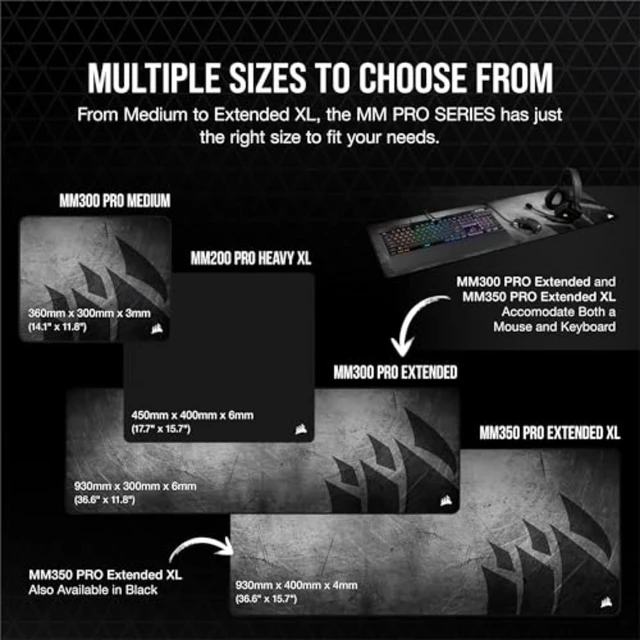 Alt view image 14 of 14 - MM350 PRO Extended XL Premium Spill-Proof Cloth Gaming Mouse Pad 36.6 Width x 15.7 Height Surface Black