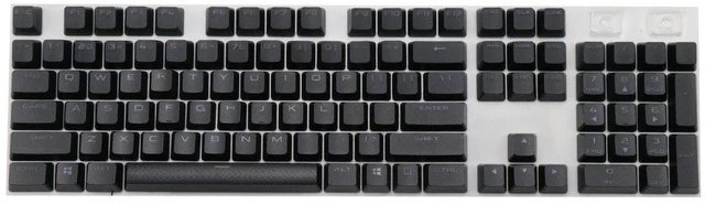 Alt view image 5 of 8 - BestParts Backlit Keycaps Replacement for Corsair k70 LUX RGB Rapidfire K65 K95 Mechanical Gaming Keyboard 104 Keys ABS/PBT Black White (PBT Black)