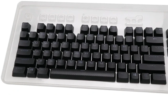 Alt view image 6 of 8 - BestParts Backlit Keycaps Replacement for Corsair k70 LUX RGB Rapidfire K65 K95 Mechanical Gaming Keyboard 104 Keys ABS/PBT Black White (PBT Black)