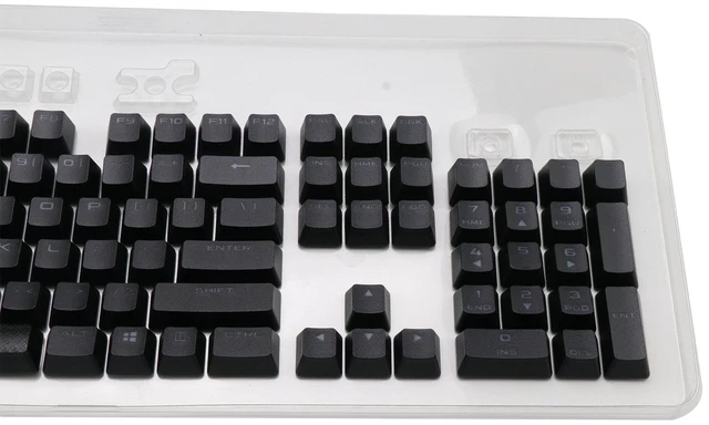 Alt view image 7 of 8 - BestParts Backlit Keycaps Replacement for Corsair k70 LUX RGB Rapidfire K65 K95 Mechanical Gaming Keyboard 104 Keys ABS/PBT Black White (PBT Black)