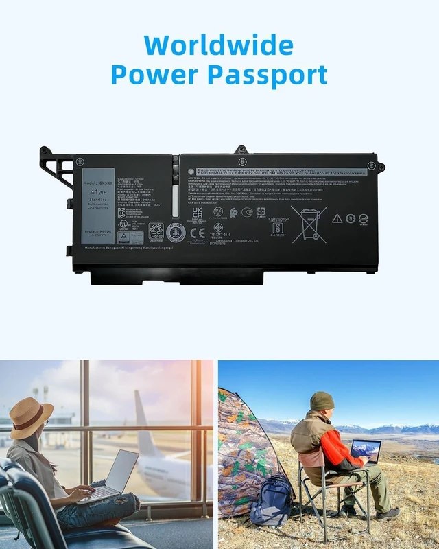 Alt view image 13 of 14 - 41Wh M69D0 Battery Replacement for Dell for Latitude 5430 5530 Precision 3570 Series Laptop 07KRV H4PVC 8WRCR High Performance