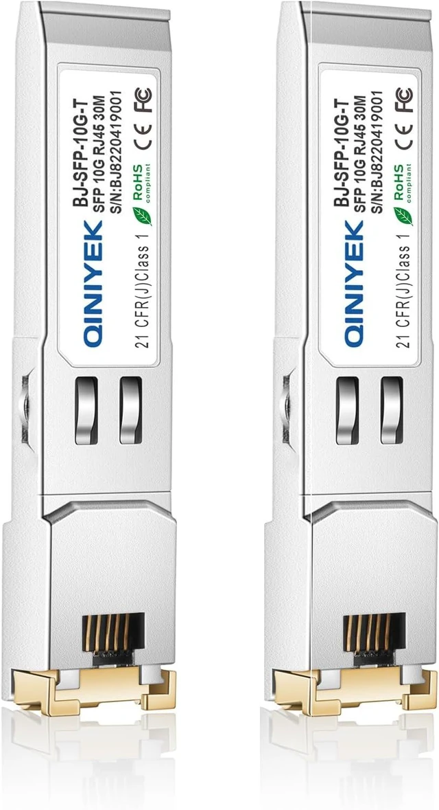 Alt view image 7 of 12 - 10G SFP+ to RJ45 Module, Muti-Speed 10G/5G/2.5G/1GBase-T Transceiver Compatible for Cisco,Meraki,Ubiquiti, TP Link,Netgear and Open Switches, 10Gb SFP+ Ethernet CAT.6a/7 up to 30 Meters,2Pack