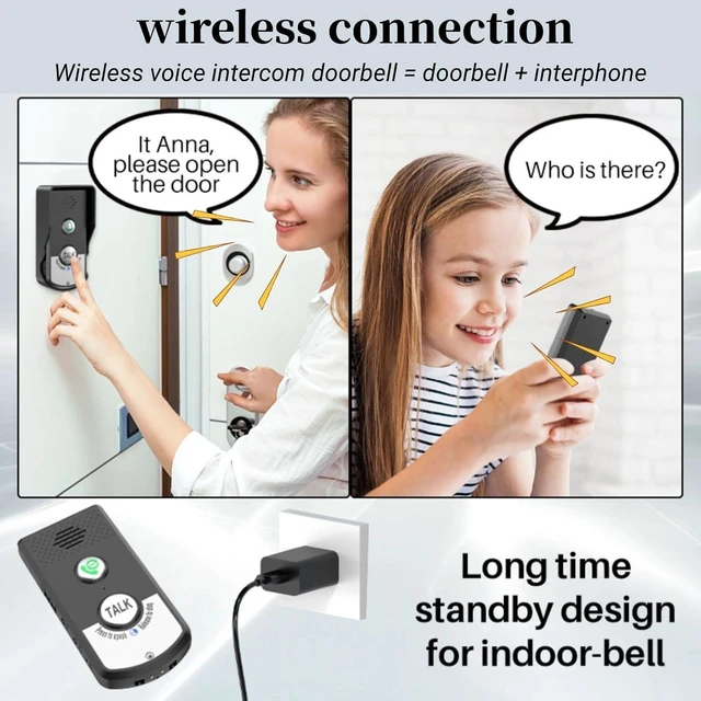 Alt view image 9 of 14 - 2 Way Wireless Intercom, 1000M Super Long Range Intercomunicador, Waterproof Indoor Outdoor Wireless Intercom System Communication System for Home House Business Office