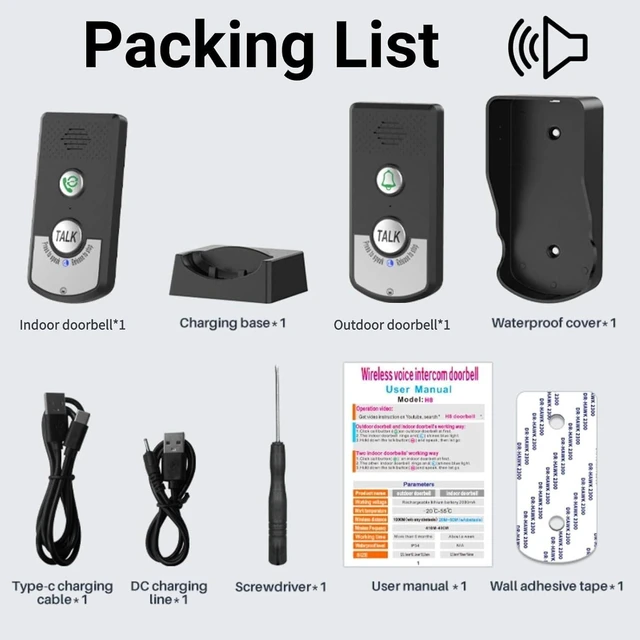 Alt view image 13 of 14 - 2 Way Wireless Intercom, 1000M Super Long Range Intercomunicador, Waterproof Indoor Outdoor Wireless Intercom System Communication System for Home House Business Office