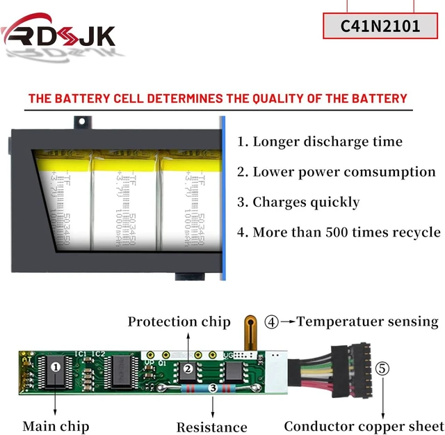 Alt view image 11 of 14 - C41N2101 Laptop Battery for ASUS ROG Zephyrus G14 GA402 GA402R GA402N GA402X TUF Dash F15 FX517 FX517Z VivoBook Pro 15X OLED K6501ZM M6501RR ZenBook Pro 14 Duo OLED UM6702RA UM6702RC UX8402ZA UX8402VV