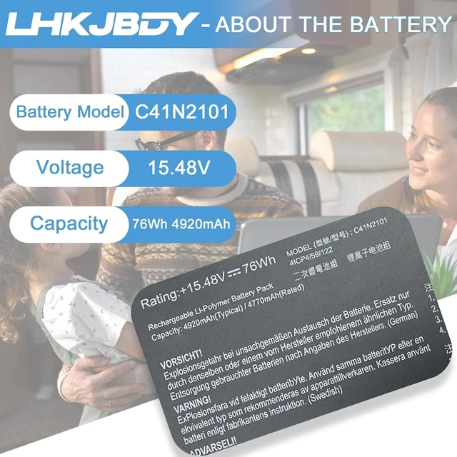 Alt view image 9 of 14 - C41N2101 Laptop Battery Replacement for Asus Zenbook Pro 14 Duo OLED UM6702RA UX8402ZA AUX8402ZE TUF Gaming Dash F15 FX517ZR FX517ZM FX517ZC ROG Zephyrus G14 GA402RJ GA402RK