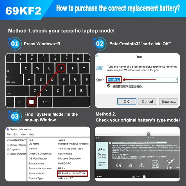 Alt view image 13 of 14 - 69KF2 86Wh Laptop Battery for Dell XPS 15 9500 9520 9510 9530 Alienware M15 M17 R3 R4 R5 R6 R7 Inspiron 7510 7610 7620 7630 G15 5515 5511 5521 5510 5520 Precision 5550 5560 5570 M59JH 8FCTC P87F P100f