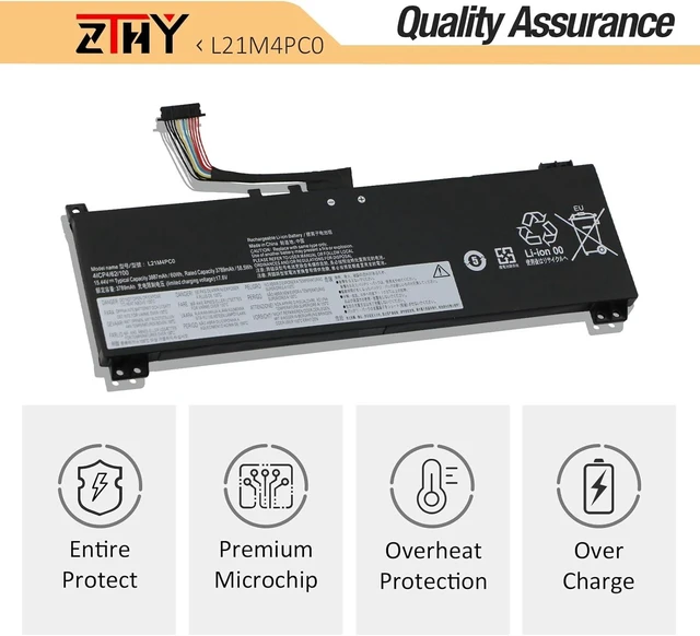 Alt view image 12 of 14 - L21M4PC0 Laptop Battery Replacement for Lenovo IdeaPad Gaming 3-15IAH7 3-15ARH7, Legion 5-15IAH7 5-15ARH7 5-15ARH7H 5-15IAH7H L21L4PC0 L21C4PC0 L21D4PC0 5B11F24158 SB11F24146 5B11N47418 15.44V 60Wh