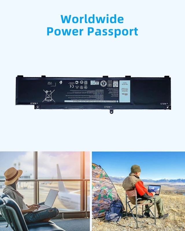 Alt view image 13 of 14 - 68Wh MV07R Laptop Battery Replacement for Dell G3 15 3500 3590 3700 3790 G5 15 5500 5505 SE Series Notebook 72WGV 072WGV W5W19 0W5W19 JJRRD 0JJRRD 266J9 PN1VN M4GWP 15.2V 4-Cell High Performance