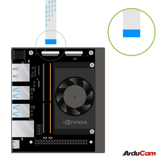 Alt view image 9 of 10 - Arducam Mini 8MP IMX219 Camera Module for Jetson Orin NX/AGX Orin, with Low Distortion 105°(D) FOV M12 Lens, Compatible with Raspberry Pi CM3 / CM3+