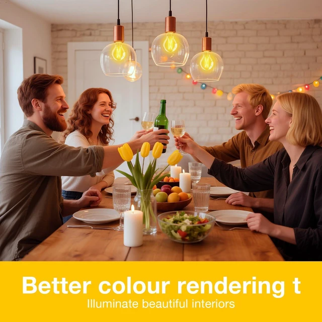 Alt view image 12 of 12 - 12 Pack A19 Vintage LED Edison Bulbs, 60W Equivalent, Dimmable, High Brightness 2700K Warm White, 800 Lumens, 8W E26 Standard Base, CRI80+, Clear Glass Filament Bulb for Living Room