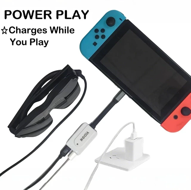 Alt view image 9 of 10 - VISIONhmd USB C AR Glasses Adapter - Power & Play, 100W Fast Charging, 8K 60Hz/4K 120Hz, Compatible with Steam Deck, ROG Ally, Switch, i-Phone 15/16/17, Android Phones (White)
