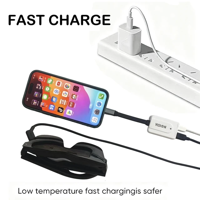 Alt view image 8 of 10 - VISIONhmd USB C AR Glasses Adapter - Power & Play, 100W Fast Charging, 8K 60Hz/4K 120Hz, Compatible with Steam Deck, ROG Ally, Switch, i-Phone 15/16/17, Android Phones (White)