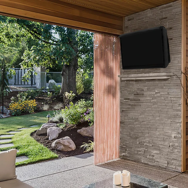 Alt view image 7 of 10 - Easy-Going Outdoor TV Cover for 46 to 48 inch with Openable Front Flap for Watching TV, Convenient Use without Remove, Durable TV Cover with Free Cleaning Cloth