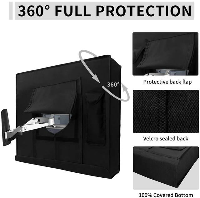 Alt view image 9 of 10 - Easy-Going Outdoor TV Cover for 46 to 48 inch with Openable Front Flap for Watching TV, Convenient Use without Remove, Durable TV Cover with Free Cleaning Cloth