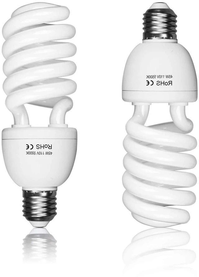 Alt view image 8 of 14 - Full Spectrum Light Bulb, 2 x 45W 5500K Spiral CFL Daylight for Photography Photo Video Studio, Softbox Lighting Kit, Household Use, Portrait Shooting