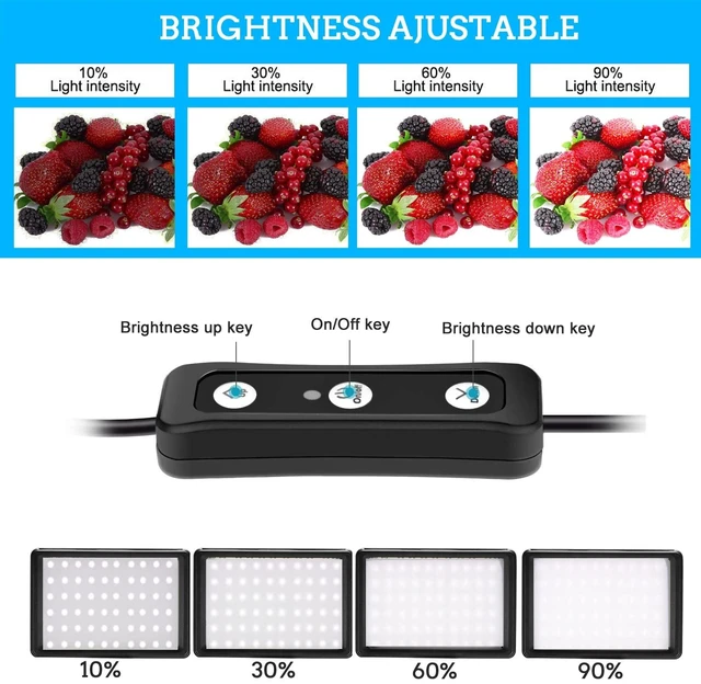 Alt view image 13 of 14 - LED Video Light 2-Pack, 5600K Dimmable USB Photo Lights with Mini Tripod and Colored Filters for Photo Studios, Small Angle Shooting, Video Recording, Game Streaming