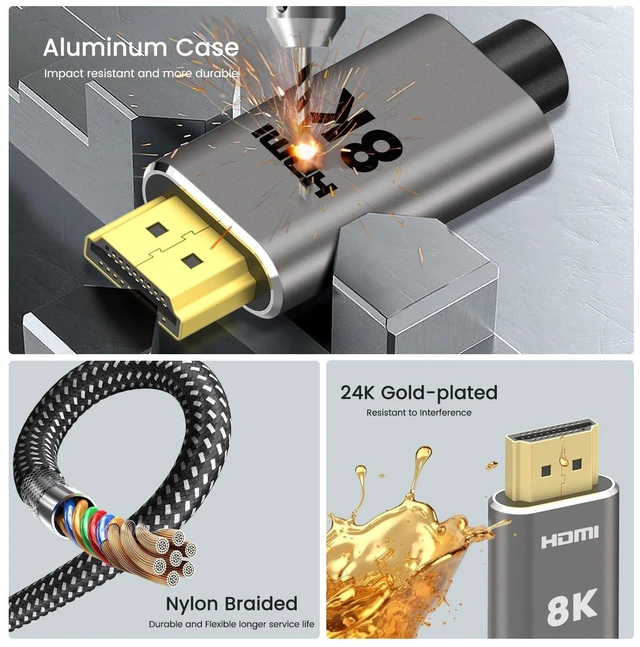 Alt view image 14 of 14 - 8K USB C to HDMI Cable 25 FT, 8K@60Hz 4K@240Hz, HDMI 2.1 48Gbps,HDR10&HDCP 2.3 USB4 Type C to HDMI Cord for Thunderbolt 5/4/3, MacBook Pro Air iPad, Mac mini, iPhone 17 Pro Max,Galaxy S26,XPS,Surface