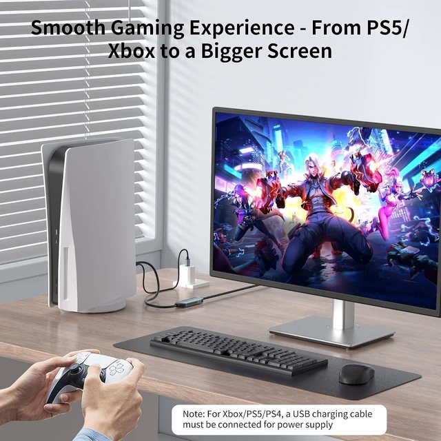 Alt view image 11 of 14 - 8K@60Hz HDMI to Displayport Cable,4k@120Hz Unidirectional HDMI 2.1 to DP 1.4 Adapter 6FT,Male to Male Converter with USB Powered for Computer/PC/Monitor/PS5/PS4 Xbox,Support HDR,Dolby,HDCP2.3
