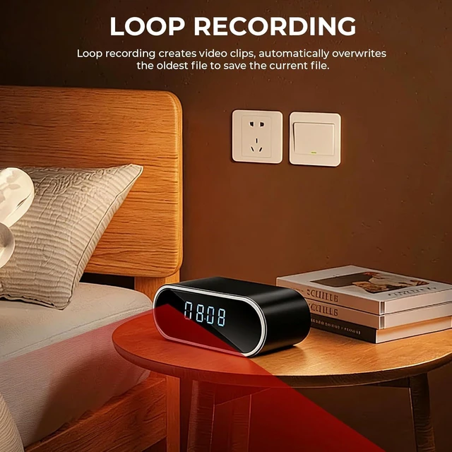 Alt view image 8 of 12 - Wireless Clock Camera Spy Camera HD 1080P Security Nanny Cams with Night Vison and Motion Detection for Home/Office/ Baby/Elder/Pet Care