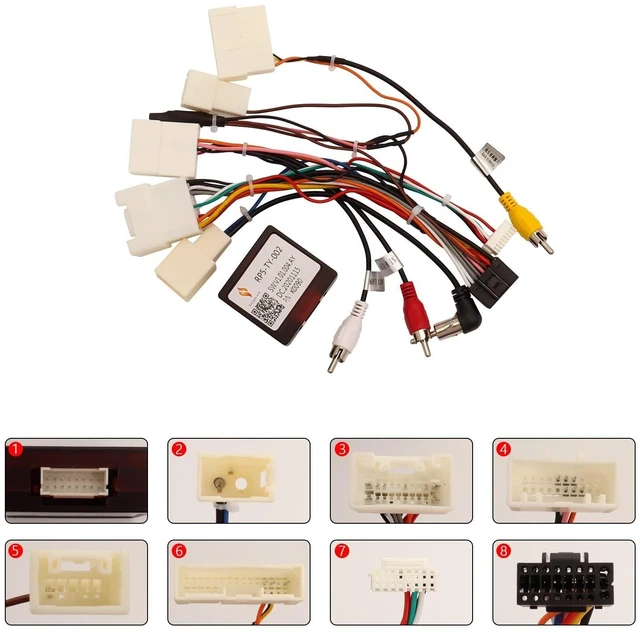 Alt view image 7 of 10 - ViaBecs 16PIN Car Stereo Wiring Harness Canbus for Toyota Camry RAV4 Corolla Tundra Highlander 2007-2012, Radio Wire Harness Power Cable Compatible with Android Head Unit JBL AMP Backup Camera SWC