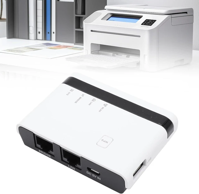 Alt view image 11 of 14 - Wireless USB 2.0 Network Print Server - 10/100 Mbps LAN Bridge USB Printer Server Adapter, Support 7/8/10/11/, OS, Support 4 Printers (US Plug)