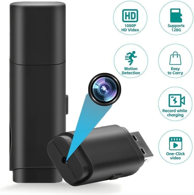 Alt view image 9 of 14 - 1080P Hidden Camera USB Flash Drive with Free 128GB Card Mini Spy Camera, Loop Recording & Motion Detection, Portable Video Recorder for Home, Office, Meeting, Security (128GB Memory Card)
