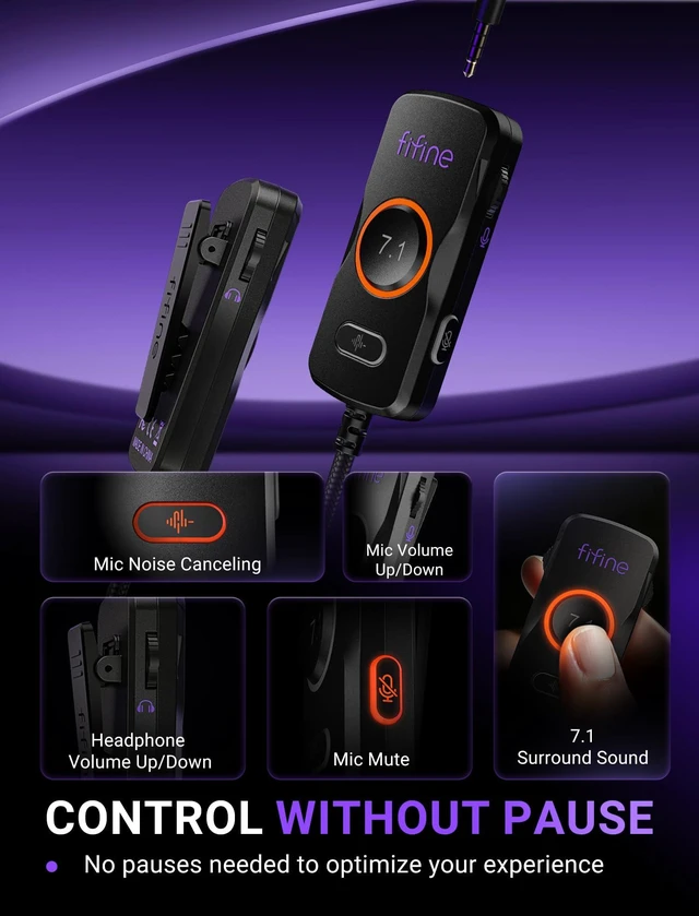 Alt view image 14 of 14 - Open Back Gaming Headset with 7.1 Surround Sound - Expansive Open Audio - USB/3.5mm Dual Wired Connection - Detachable Mic for PC, PS5, PS4, Laptop, Mac, Xbox, Mobile - Ampligame H18V Lite BP