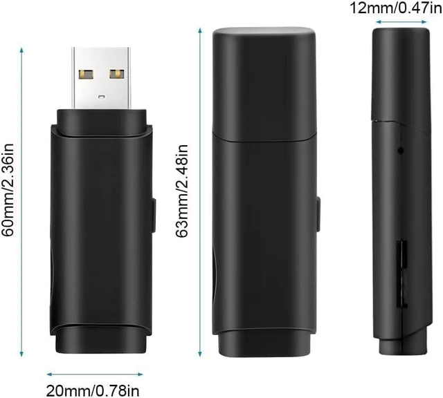 Alt view image 14 of 14 - 1080P Hidden Camera USB Flash Drive with Free 128GB Card Mini Spy Camera, Loop Recording & Motion Detection, Portable Video Recorder for Home, Office, Meeting, Security (128GB Memory Card)