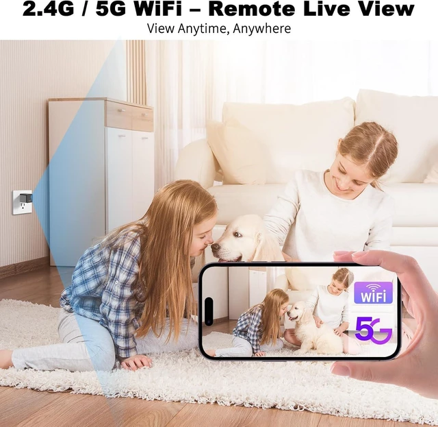 Alt view image 9 of 12 - Thirdeyes 1080P Camera Charger with 2.4G/5G WiFi, Wireless Mini Camera for Indoor Home Security, Nanny Cam for Pets & Baby, Real-Time Monitoring, Motion Detection, Plug-in Wall Charger Cam