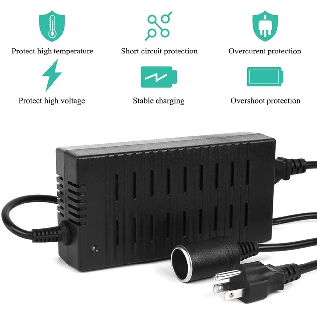 Alt view image 11 of 14 - AC to DC Converter, JRing 110-220V to 12V 15A 180W Car Cigarette Lighter Socket Power Adapter for Car Refrigerator Car Vacuum Tire Inflator and Other Car Devices