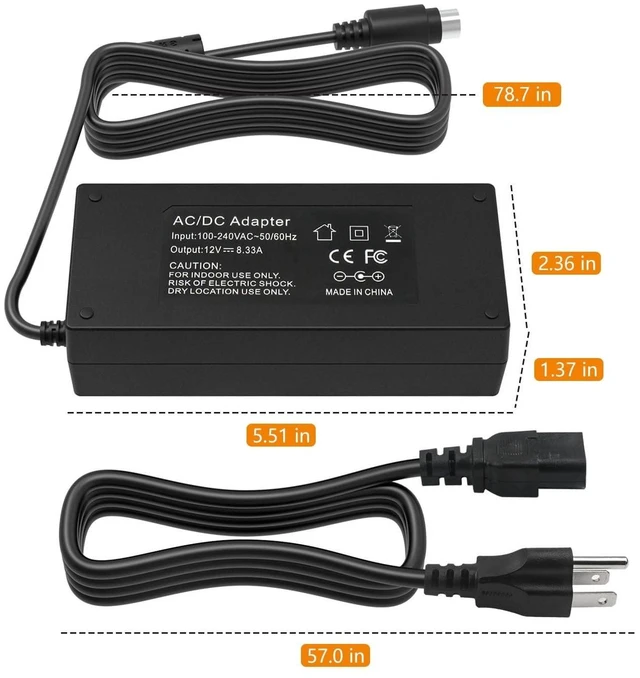 Alt view image 7 of 10 - for Synology Power Supply, 12V 8.33A 4Pin AC Adapter Compatible with Synology DS412 DS416 DS418 DS923+ DS918+ DS413 DS414 DS710 DS712 DS416j DS418j NAS Server DiskStation Charger