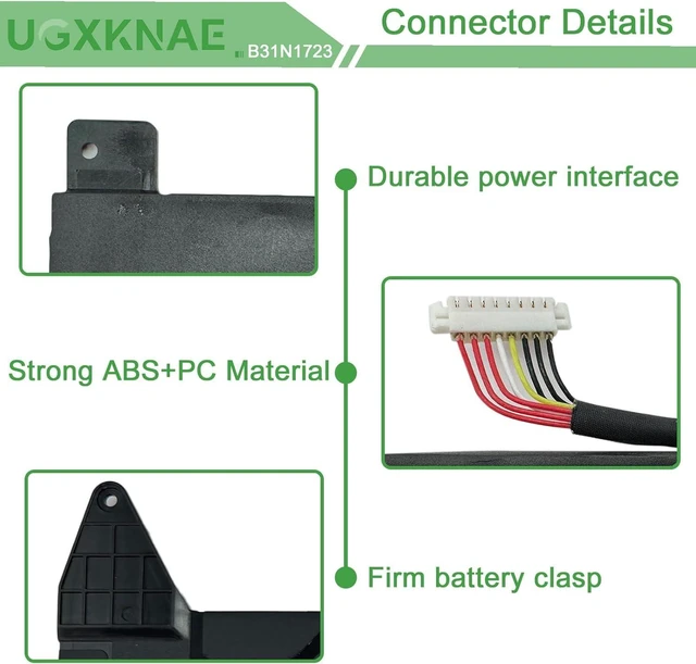 Alt view image 10 of 14 - B31N1723 Laptop Battery Replacement for Asus VivoBook FX570UD FX570ZD FX570DD F570UD K570UD K570ZD R570UD R570ZD X570 X570DD X570UD X570ZD M570DD YX570ZD YX570UD A570ZD Series Notebook 0B200-02850000