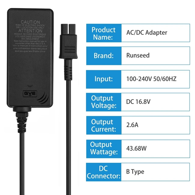 Alt view image 7 of 10 - 16.8V 2.6A Charger GC44-168260-1C AC Adapter for Aiper Scuba S1 Scuba N1 Robotic Pool Cleaner