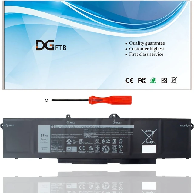 Alt view image 8 of 14 - 9JRV0 97Wh New Laptop Battery for Dell Latitude 15 5521 5531 Precision 15 3561 3571 3581 for Alienware m17 R5 m18 R1 AMD 00P3TJ 0P3TJ 0R05P0 R05P0 05RGW 005RGW 053XP7 53XP7 CN-005RGW CN-053XP7 97Wh