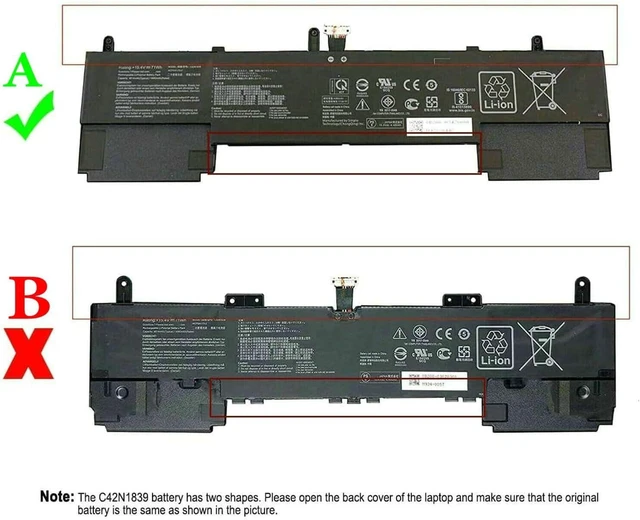 Alt view image 10 of 14 - CQCQ C42N1839 Battery for ASUS ZenBook 15 UX534 UX534F UX534FA UX534FT UX563FD UX534FA UX563 UX563FD Q546F Q546FD Series Notebook Laptop (15.4V 71Wh/4480mAh)