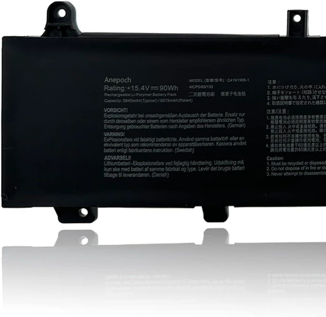 Alt view image 11 of 14 - C41N1906-1 (Long line) Laptop Battery Replacement for ASUS TUF Gaming A15 FA506 FA506IU FA506IV FA506QR 2021 F15 FX506 FX506H FX506HM FX506L FX506LI A17 FA706 FA706II F FA706QR 15.4V 90Wh