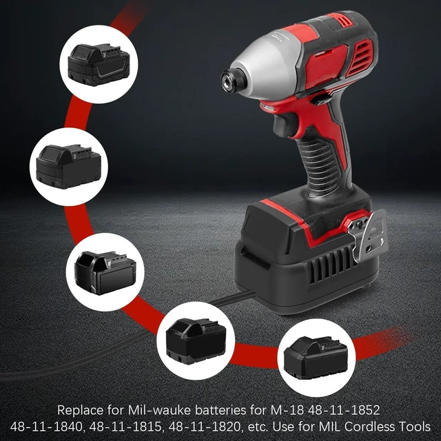 Alt view image 8 of 10 - YNDZ New Version 110V to 18V DC Converter,Power Source Option for Milwaukee 18V M18 Cordless Tools,AC to DC Converter 500W,120V to 18V Power Supply, AC Plug Transformer Adapter