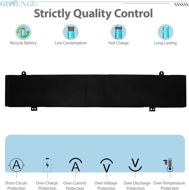 Alt view image 13 of 14 - C41N2109 Laptop Battery Replacement for ASUS ROG Flow X16 GV601 Strix G16 G614J G18 G814 Scar 16 G634 18 G834 Zephyrus M16 GU604V NR2203RW Series 0B200-04200000