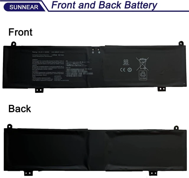 Alt view image 9 of 12 - C41N2013 C41N2013-1 90Wh Laptop Battery Compatible with Asus ROG Strix G15 G513 G713 G17 Rog Strix Scar15 G533 17 G733 Zephyrus G15 GA503 S17 GX703 M16 GU603HE Series 15.4V 90Wh 5675mAh