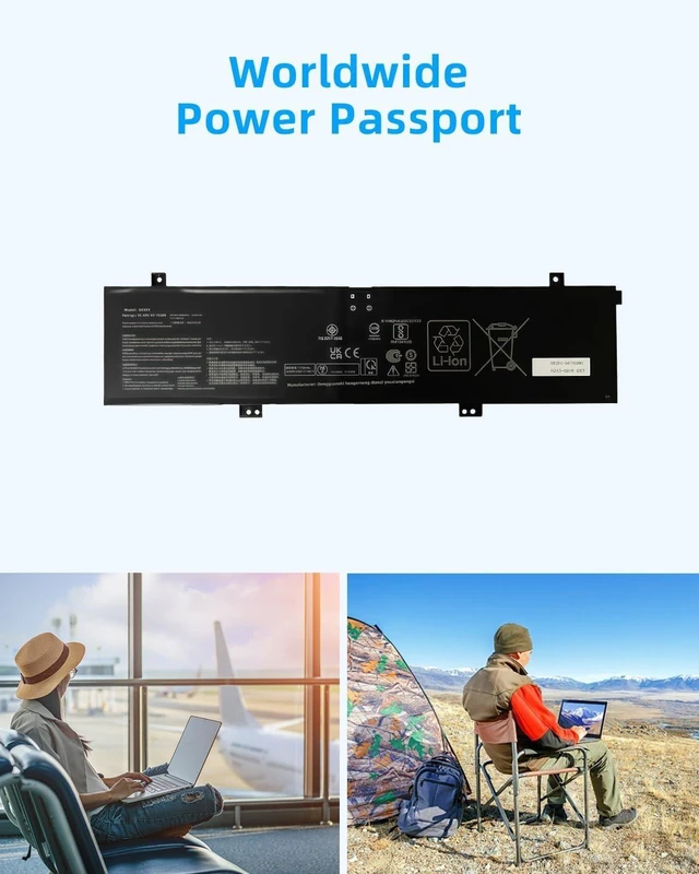 Alt view image 13 of 14 - 76Wh C41N2101 0B200-04110100 Laptop Battery Replacement for Asus for ROG Zephyrus G14 GA402 GA402R / for Zenbook Pro 14 Duo OLED UX8402ZA /for VivoBook Pro 15X OLED K6501ZM 15.48V High performance