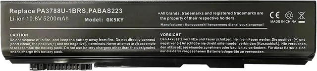 Alt view image 8 of 14 - 56.16wh Battery for Toshiba PA3788U-1BRS / PABAS223 10.8V 5200mAh -PA3788-1BRS-High Performance