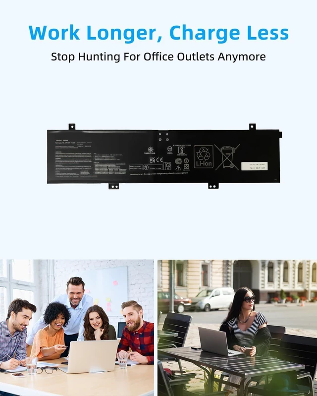 Alt view image 12 of 14 - 76Wh C41N2101 0B200-04110100 Laptop Battery Replacement for Asus for ROG Zephyrus G14 GA402 GA402R / for Zenbook Pro 14 Duo OLED UX8402ZA /for VivoBook Pro 15X OLED K6501ZM 15.48V High performance