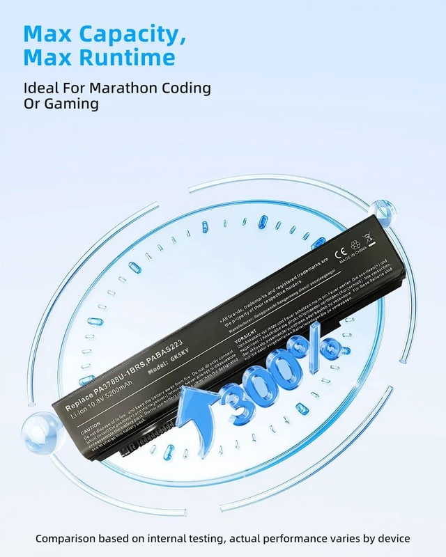 Alt view image 10 of 14 - 56.16wh Battery for Toshiba PA3788U-1BRS / PABAS223 10.8V 5200mAh -PA3788-1BRS-High Performance