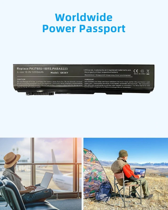 Alt view image 13 of 14 - 56.16wh Battery for Toshiba PA3788U-1BRS / PABAS223 10.8V 5200mAh -PA3788-1BRS-High Performance